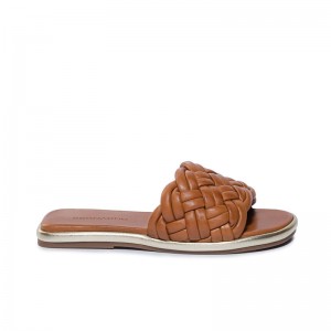 Sandale Slide Bernardo Troy Woven Dama Maro Inchis | XUE2719EM