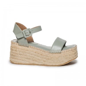 Sandale cu Platforma Bernardo Mallorca Espadrille Dama Verzi Deschis | CCF8135JL