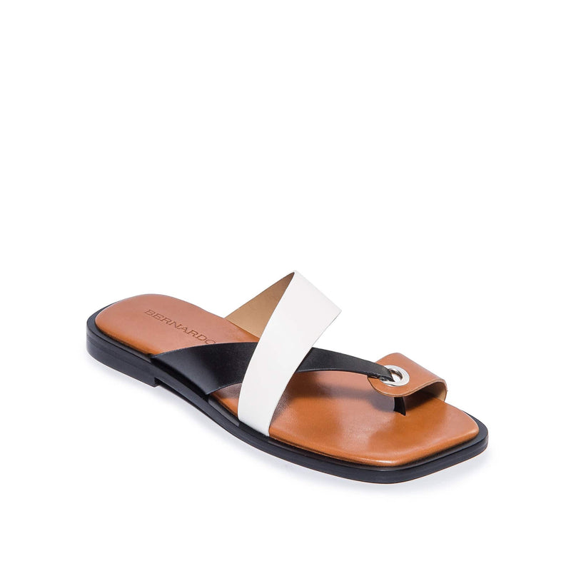 Sandale Slide Bernardo Amelia Cross Strap Dama Negrii Albi | IZZ5689JF