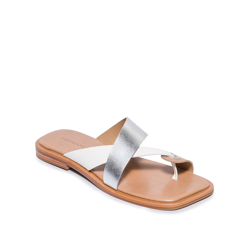 Sandale Slide Bernardo Amelia Cross Strap Dama Argintii Albi | TGT273VY