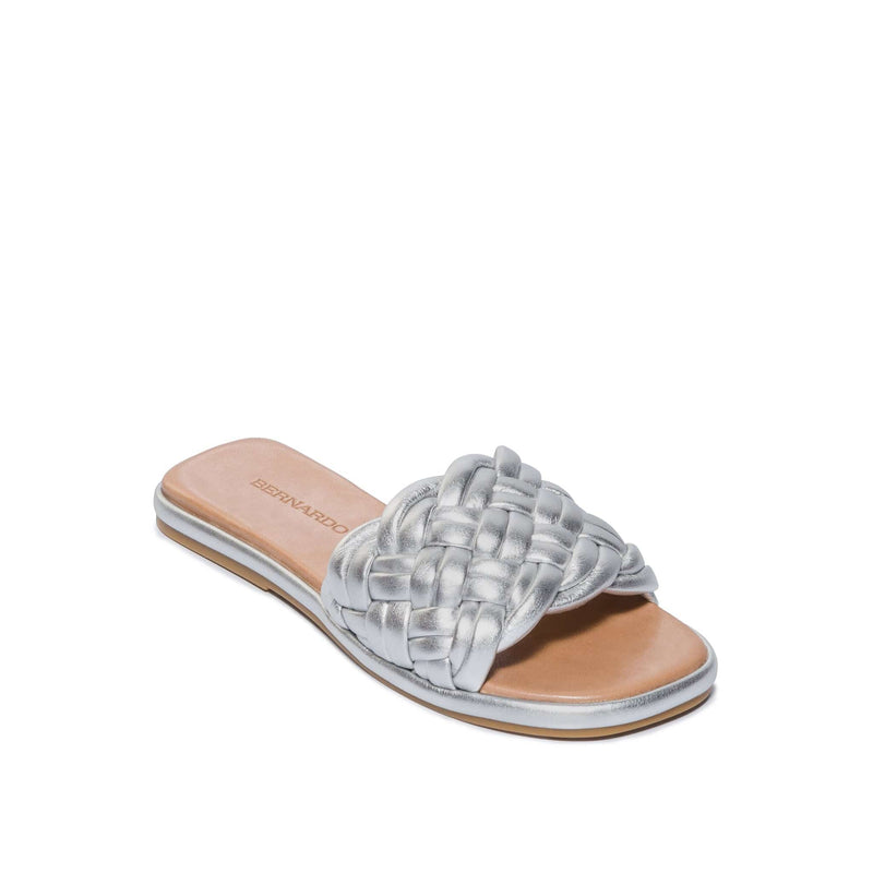 Sandale Slide Bernardo Troy Woven Dama Argintii | RTQ3893QK