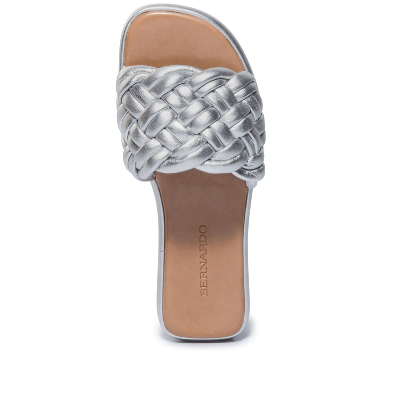 Sandale Slide Bernardo Troy Woven Dama Argintii | RTQ3893QK