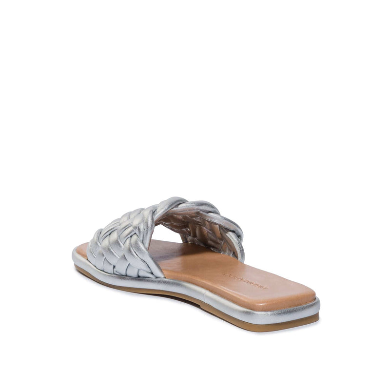 Sandale Slide Bernardo Troy Woven Dama Argintii | RTQ3893QK