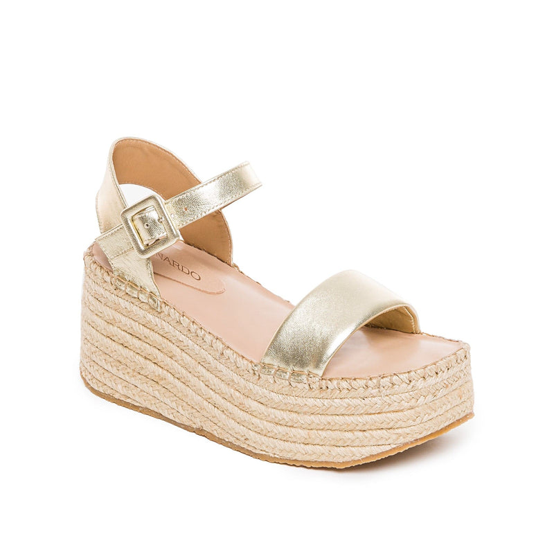 Sandale cu Platforma Bernardo Mallorca Espadrille Dama Aurii | LKM896RO