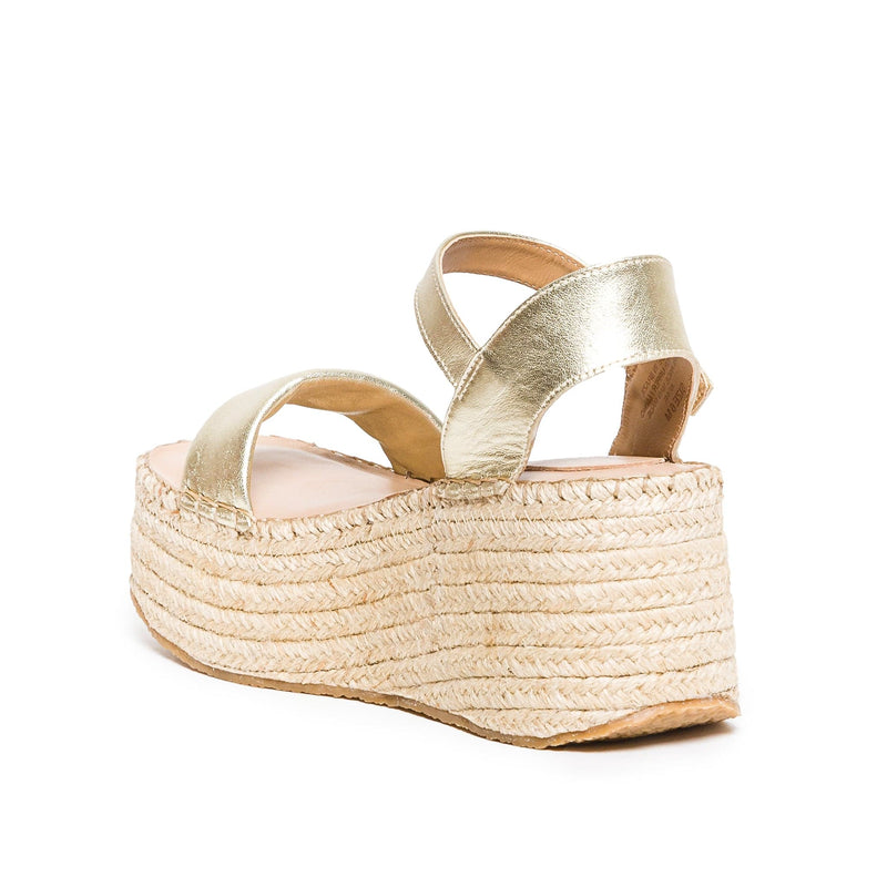 Sandale cu Platforma Bernardo Mallorca Espadrille Dama Aurii | LKM896RO