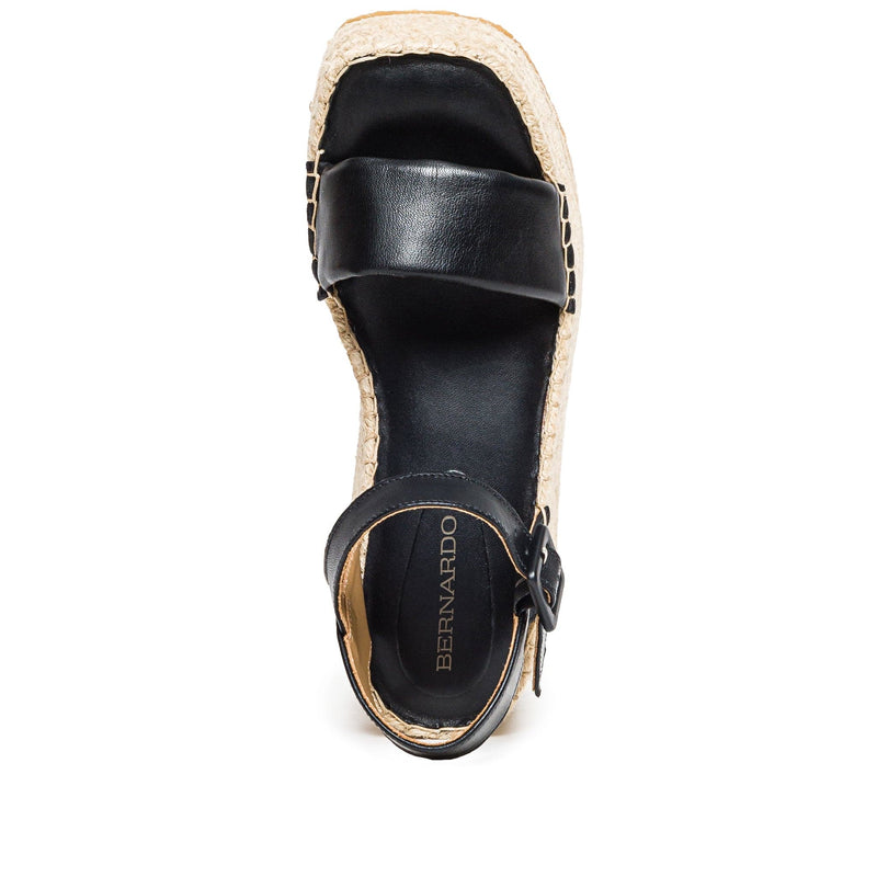 Sandale cu Platforma Bernardo Mallorca Espadrille Dama Negrii | HFD8534CT