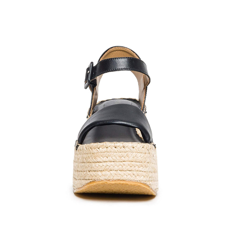 Sandale cu Platforma Bernardo Mallorca Espadrille Dama Negrii | HFD8534CT