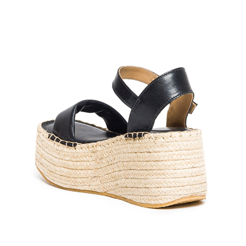 Sandale cu Platforma Bernardo Mallorca Espadrille Dama Negrii | HFD8534CT